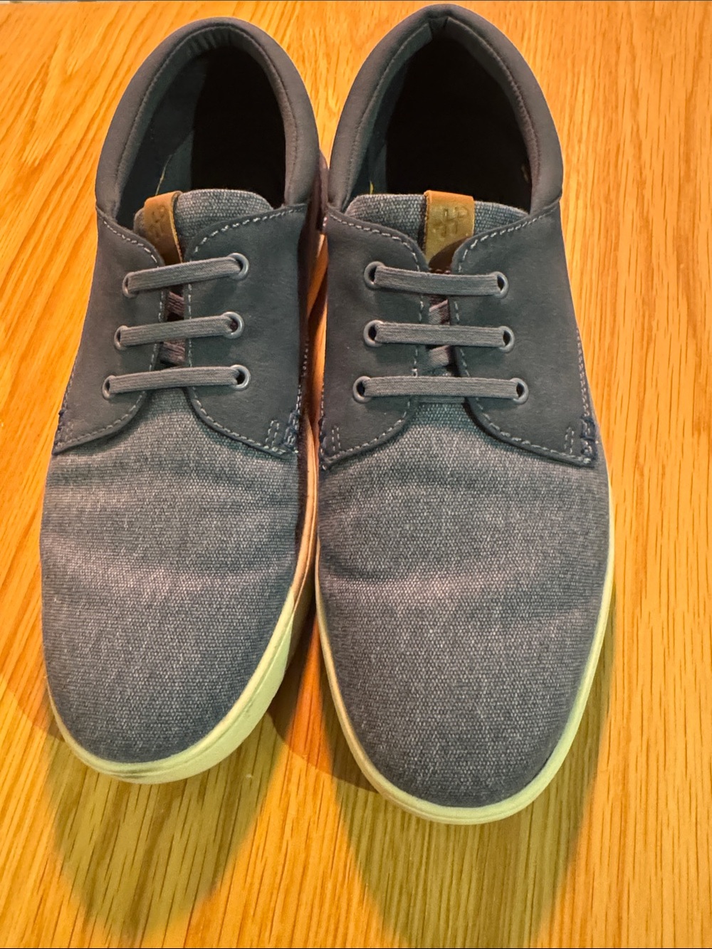 Hush Puppies Men's Casual Slip-On Loafers in Denim Blue with Tan Accent